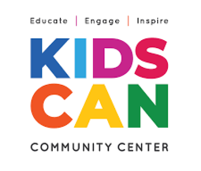 Logo in rainbow letters reads: Educate. Engage. Inspire. Kids Can Community Center