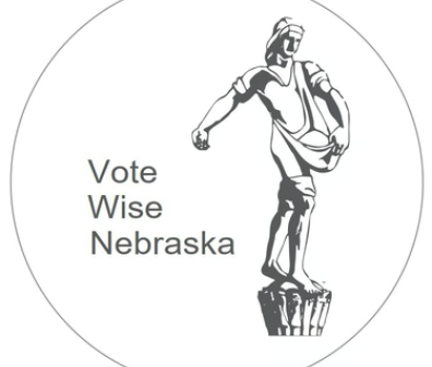 Logo for Vote Wise Nebraska featuring the state sower
