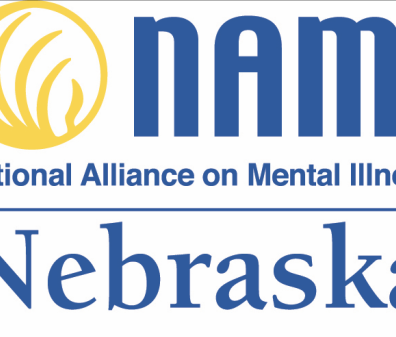Text logo for NAMI Nebraska, National Alliance on Mental Illness
